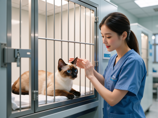 现代化宠物医院内部，先进的医疗设备，专业兽医团队，温馨治疗环境